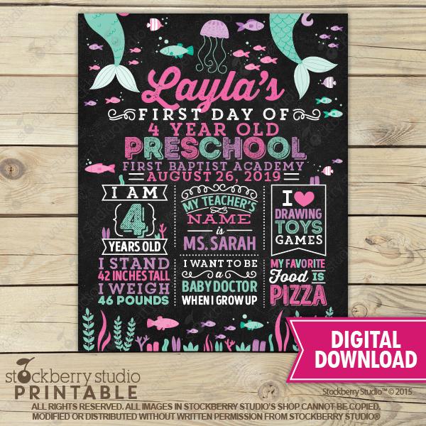 Ballet First Day of School Sign Printable Personalized - Stockberry Studio