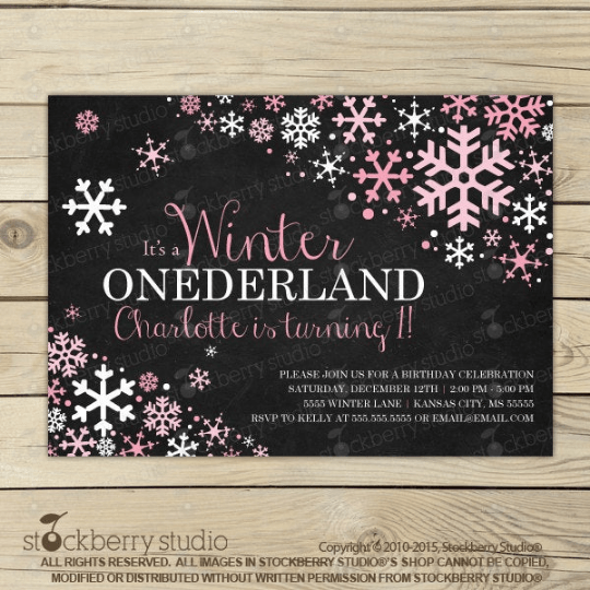 Winter Onederland Birthday Invitation - Stockberry Studio