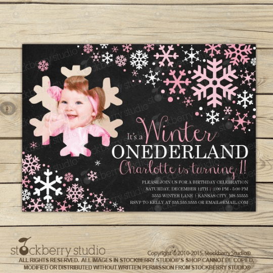 Winter Onederland Birthday Invitation - Stockberry Studio