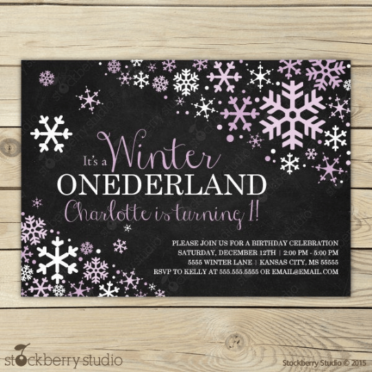 Winter Onederland Birthday Invitation - Stockberry Studio