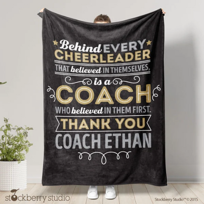 Cheer Coach Personalized Thank You Blanket