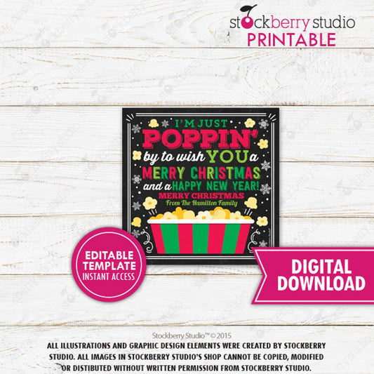 Christmas Popcorn Gift Tag