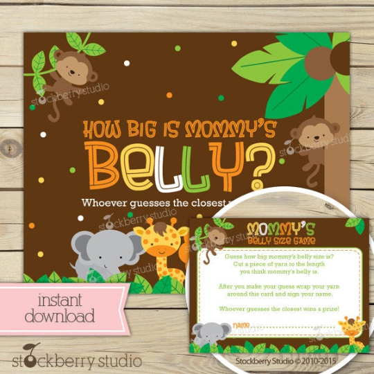 Safari Jungle Animals Baby Shower Games