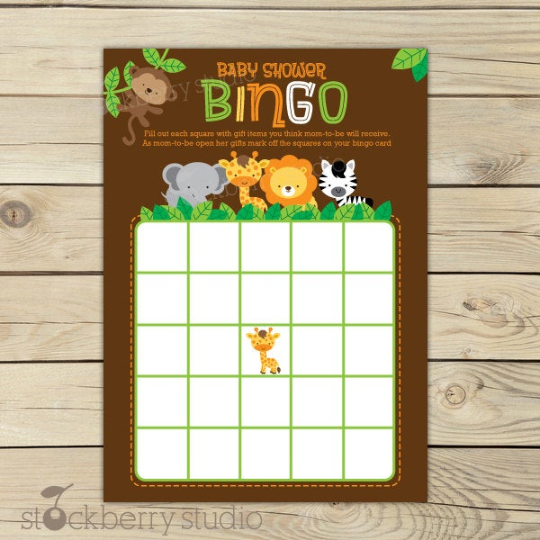 Safari Jungle Animals Baby Shower Games