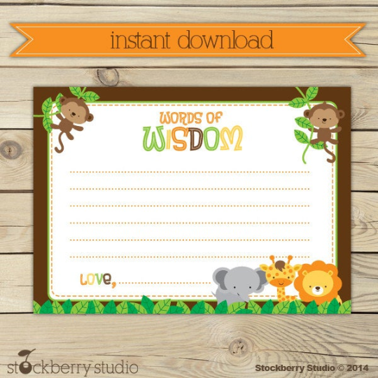 Safari Jungle Animals Baby Shower Games