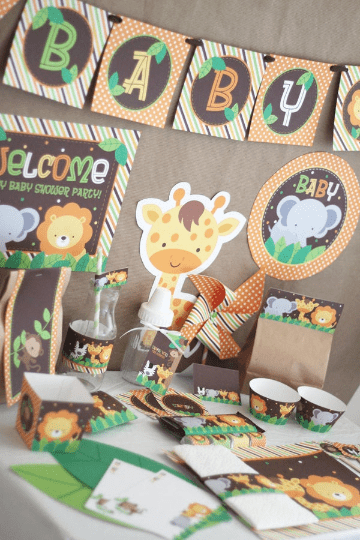 Jungle Safari Baby Shower Party Kit - Stockberry Studio