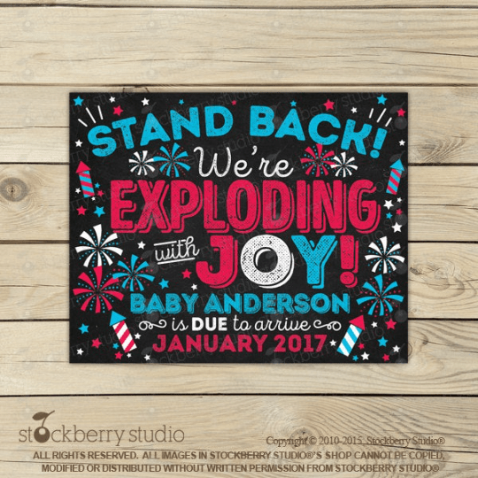4th of July Pregnancy Announcement Sign - Stockberry Studio
