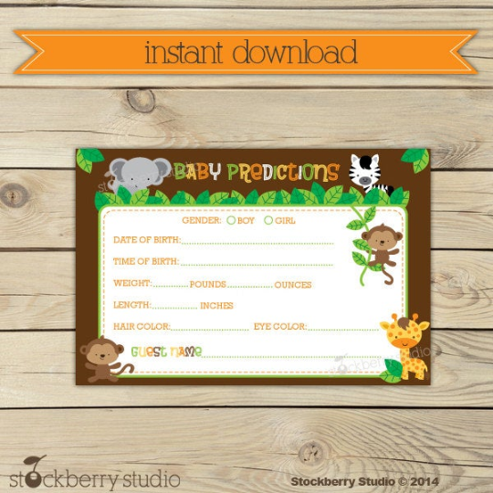 Safari Jungle Animals Baby Shower Games