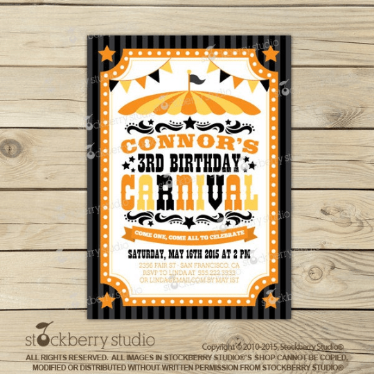 Halloween Carnival Birthday Invitation - Stockberry Studio
