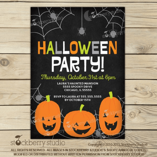 Kids Halloween Party Invitation – Stockberry Studio