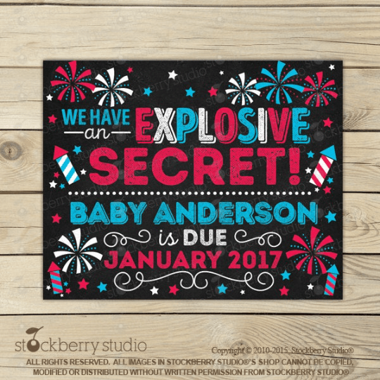4th of July Pregnancy Announcement Sign - Stockberry Studio