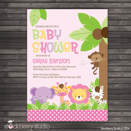 Jungle Safari Baby Shower Invitation - Stockberry Studio