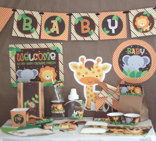 Jungle Safari Baby Shower Party Kit - Stockberry Studio