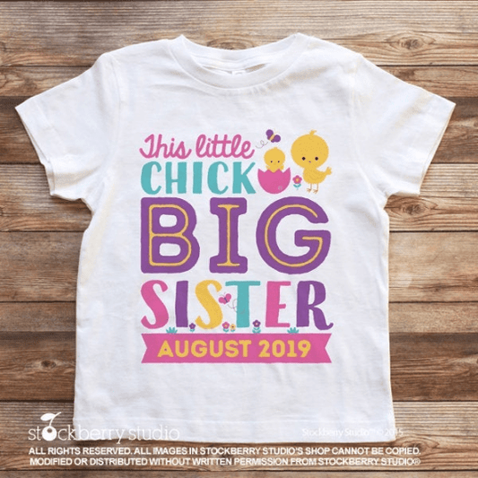 Big Sister Easter Pregnancy Announcement Shirt - Little Chick - Stockberry Studio