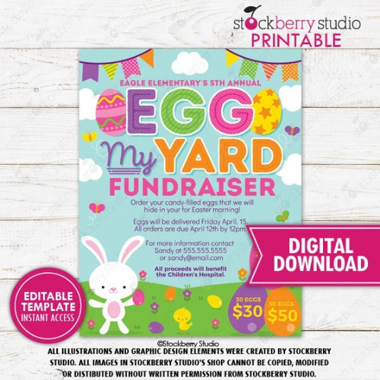 Easter Egg My Yard Fundraiser Flyer