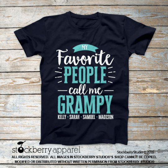 My Favorite People Call Me Grandpa Shirt with Grandkids Names - Stockberry Studio