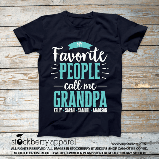My Favorite People Call Me Grandpa Shirt with Grandkids Names - Stockberry Studio