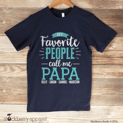 My Favorite People Call Me Grandpa Shirt with Grandkids Names - Stockberry Studio