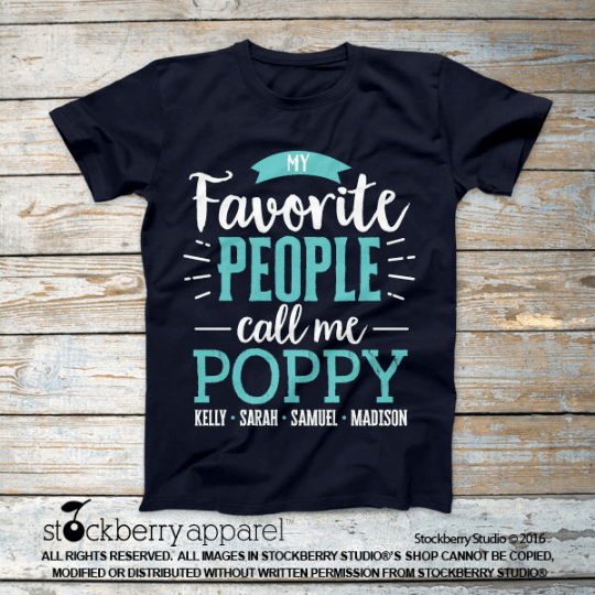 My Favorite People Call Me Grandpa Shirt with Grandkids Names - Stockberry Studio