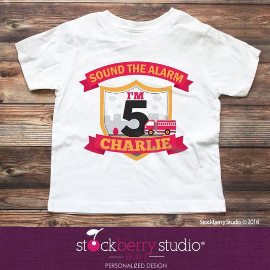 Firetruck Birthday Shirt - Stockberry Studio