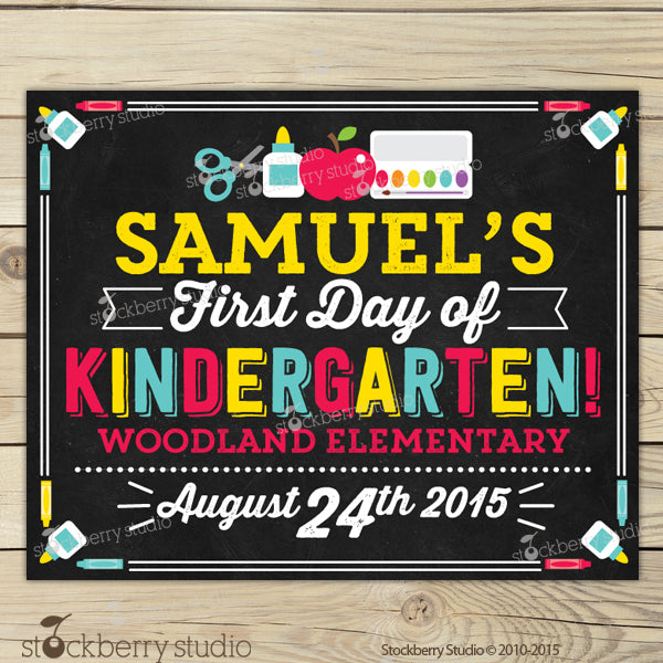 First Day of School Chalkboard Sign - First Day of School Sign - Stockberry Studio