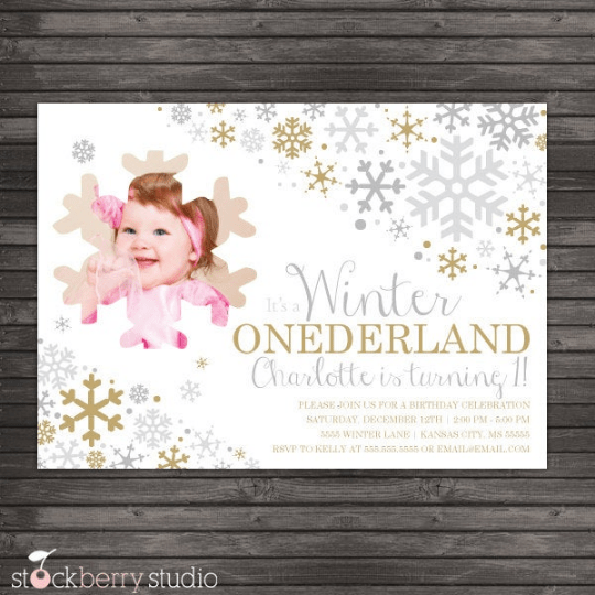 Winter Onederland Birthday Invitation - Stockberry Studio