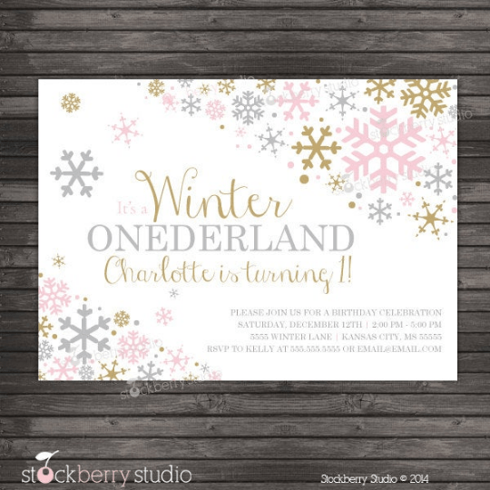 Winter Onederland Birthday Invitation - Stockberry Studio