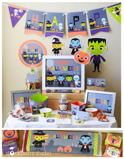 Halloween Printable Party Kit Decorations - Stockberry Studio