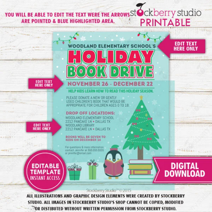 Holiday Book Drive Flyer