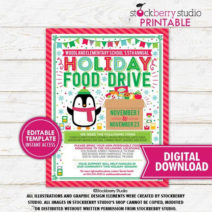 Christmas Holiday Food Drive Flyer