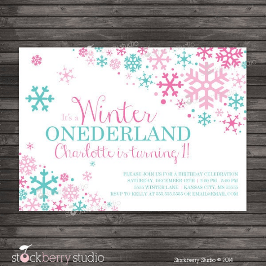 Winter Onederland Birthday Invitation - Stockberry Studio