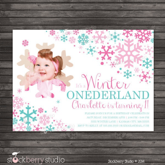 Winter Onederland Birthday Invitation - Stockberry Studio