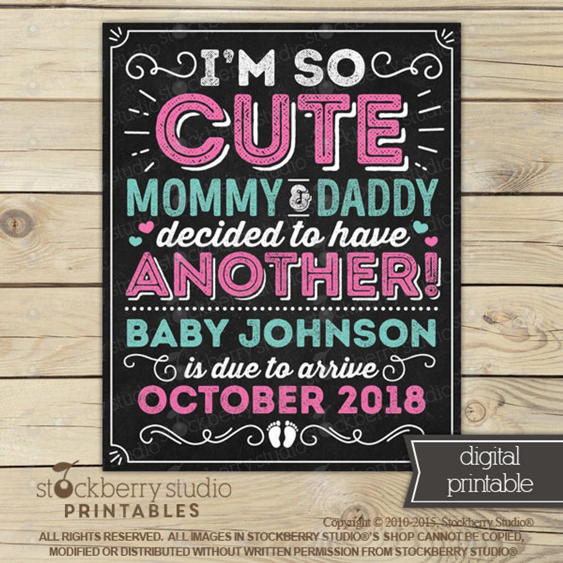 I'm So Cute Pregnancy Sign