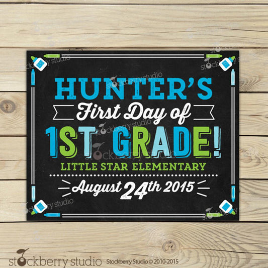 First Day of School Chalkboard Sign - First Day of School Sign