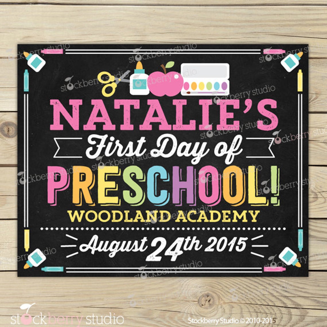 First Day of Preschool Printable Sign - Digital Download