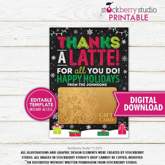 Christmas Latte Gift Card Holder