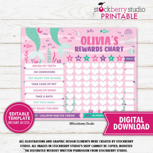 Mermaid Reward Chart