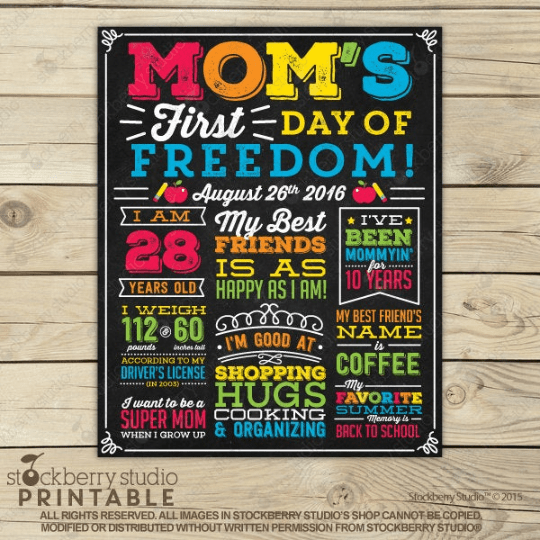 First Day of Mothers Day Out Printable Sign - Stockberry Studio