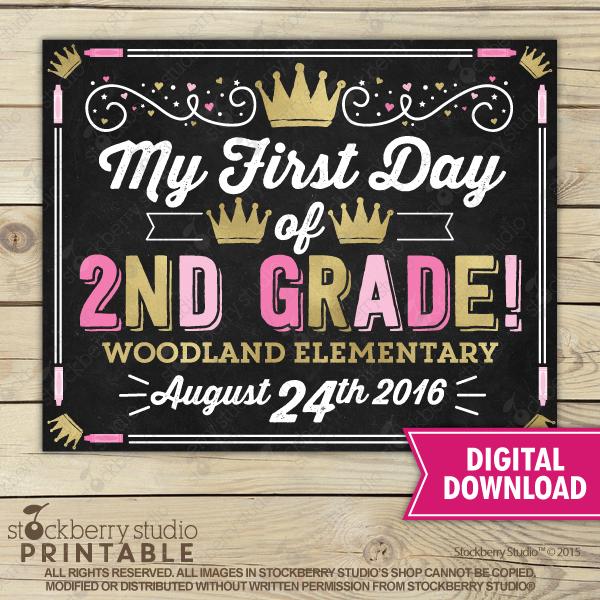 Preschool Sign - Personalized Back to School Poster - Stockberry Studio
