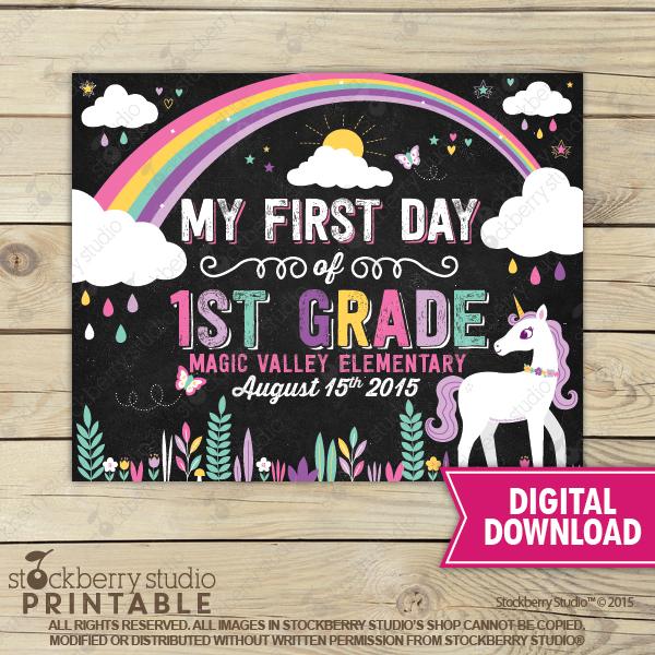 Preschool Sign - Personalized Back to School Poster - Stockberry Studio