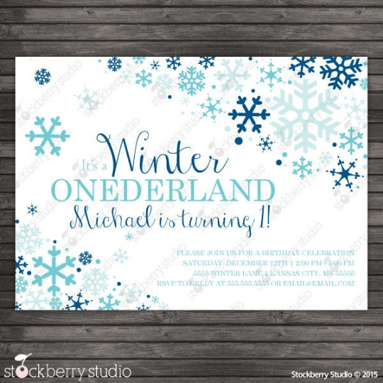 Winter Onederland Birthday Invitation - Stockberry Studio