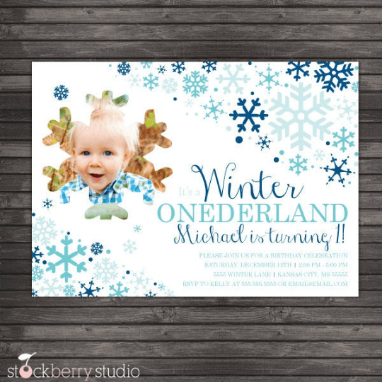 Winter Onederland Birthday Invitation - Stockberry Studio