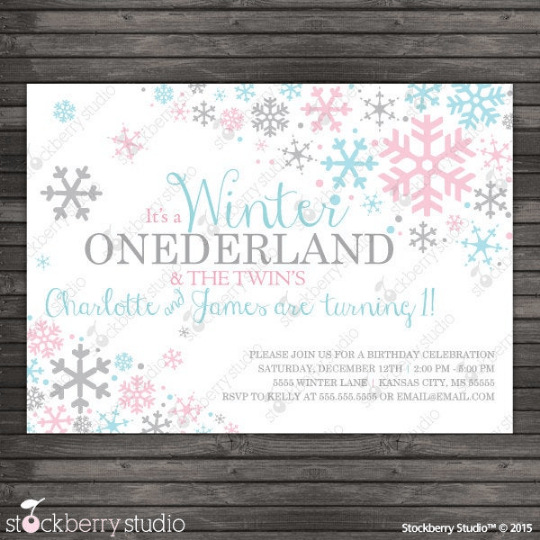 Winter Onederland Birthday Invitation - Stockberry Studio