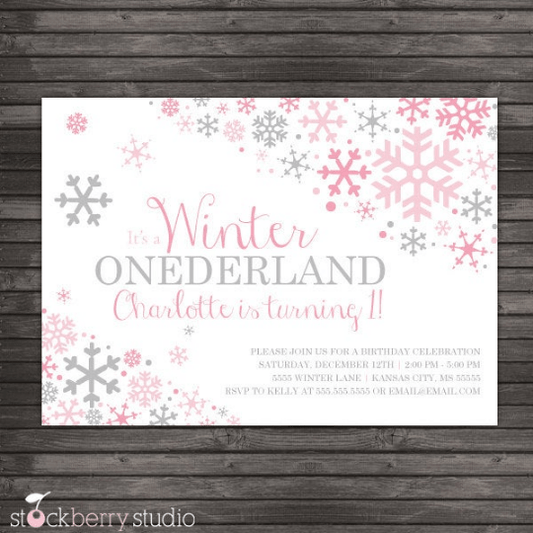 Winter Onederland Birthday Invitation - Stockberry Studio