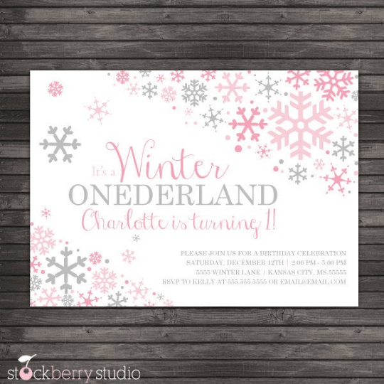 Winter Onederland Birthday Invitation - Stockberry Studio