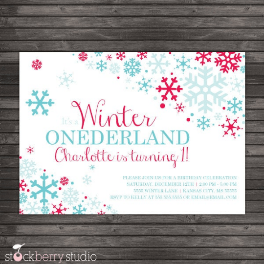 Winter Onederland Birthday Invitation - Stockberry Studio