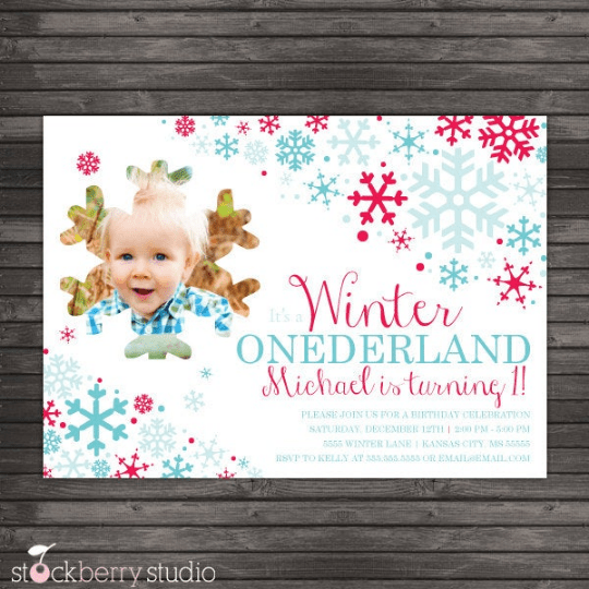 Winter Onederland Birthday Invitation - Stockberry Studio