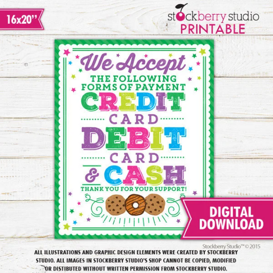 Scout Cash Debit Credit Card Sign