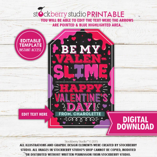 Valentine's Day Slime Tag