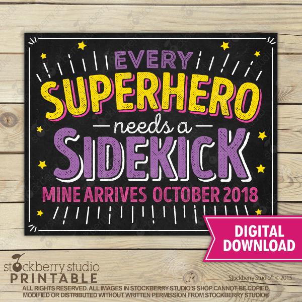 Superhero Pregnancy Announcement Sign - Stockberry Studio